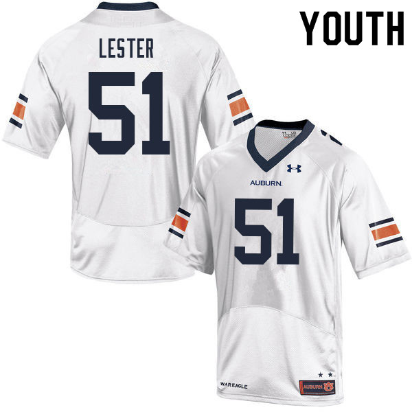 Youth #51 Barton Lester Auburn Tigers College Football Jerseys Sale-White - Click Image to Close